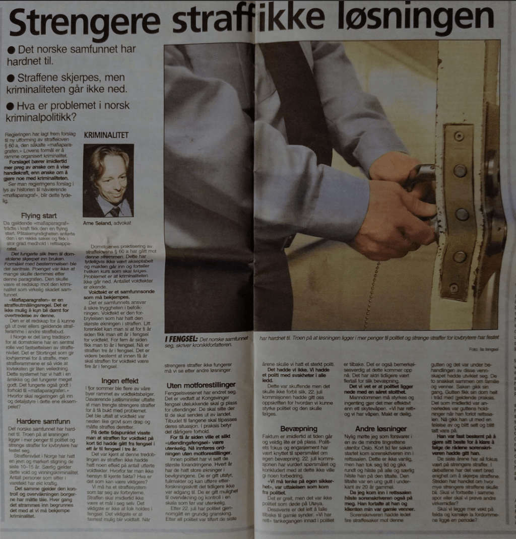 VG: Strengere straff ikke&nbsp;løsningen